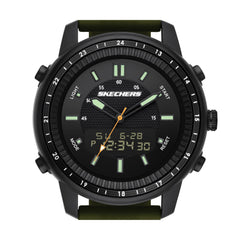 Skechers Men's Quartz Lightweight Analog Digital Watch - Wilkie Black/Green