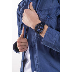 GUESS US Men's Blue and Diamond Analog Watch, one