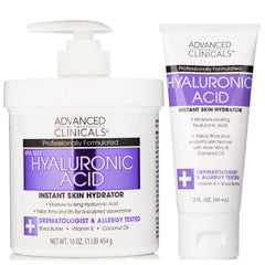Advanced Clinicals Hyaluronic Acid Moisturizing Body Cream with Vitamin E | Moisturizing Cream and Body Lotion for Women and Men to Help Improve the Appearance of Wrinkles, Dry Skin, and Crepey Appearance, Travel Size
