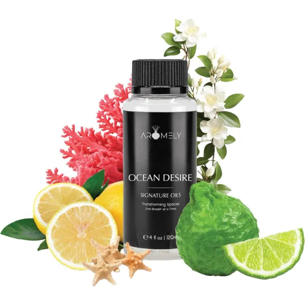 AROMELY Ocean Desire Inspired by Ritz Carlton - Aromely Hotel Selection Diffuser Oil Scent - Fragrance from 5-Star Resorts - Luxurious Scent of Bergamot, Amber, Musk, and Jasmine (120ml)