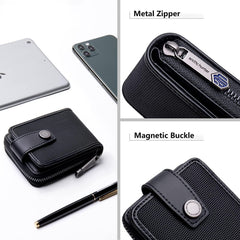 ah arctic hunter Professional Card Holder 13 Slots with Gift Box 1680D Polyester Water Resistant Pocket Size Credit Card Case Wallet for Men Women,Black