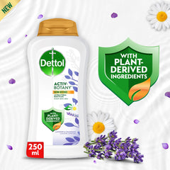 Dettol Activ-Botany Antibacterial Showergel & Bodywash, Lavender & Chamomile Fragrance, with Plant-Derived Ingredients for Effective Germ Defence & Personal Hygiene, 250ml