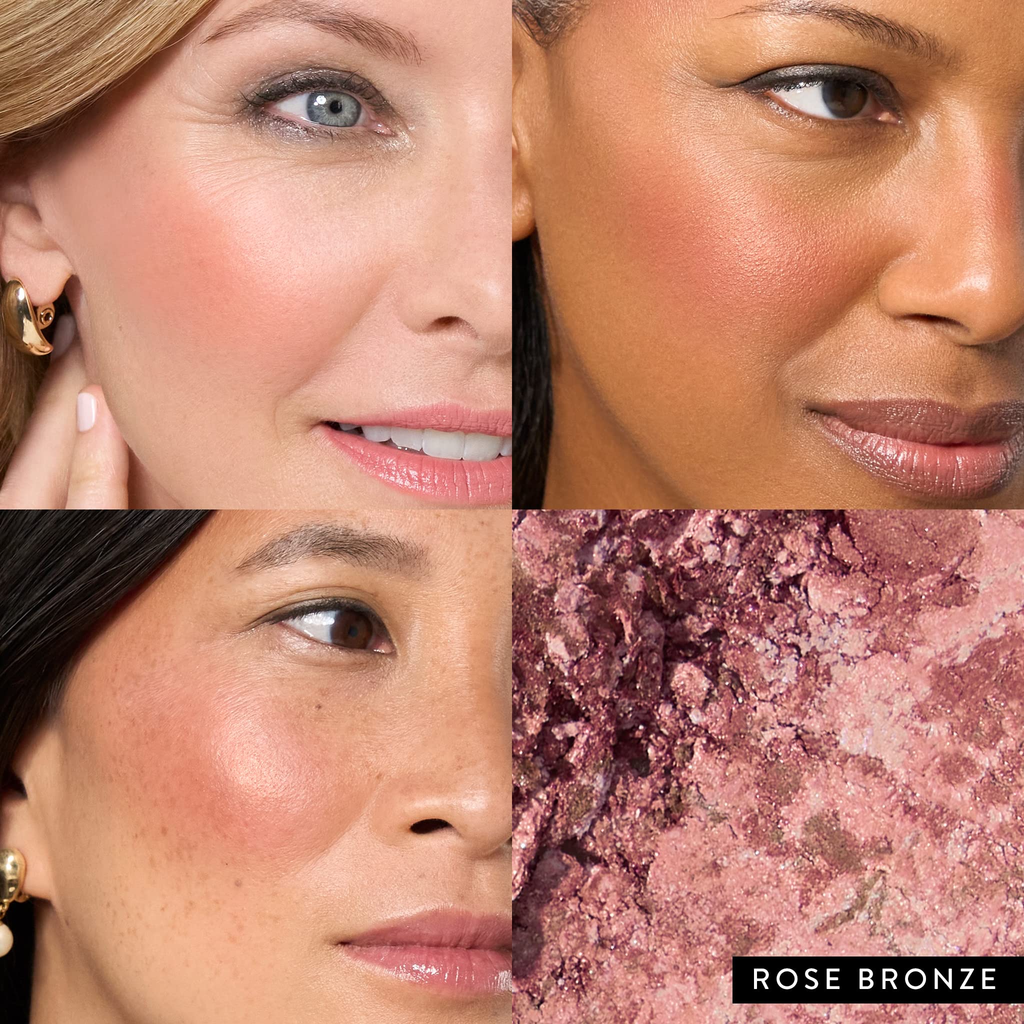 (Rose Bronze) - LAURA GELLER Baked Blush-n-Bronze Marbleized 2-in-1 Bronzer Blush Contour Face with a Radiant Flush, Rose Bronze