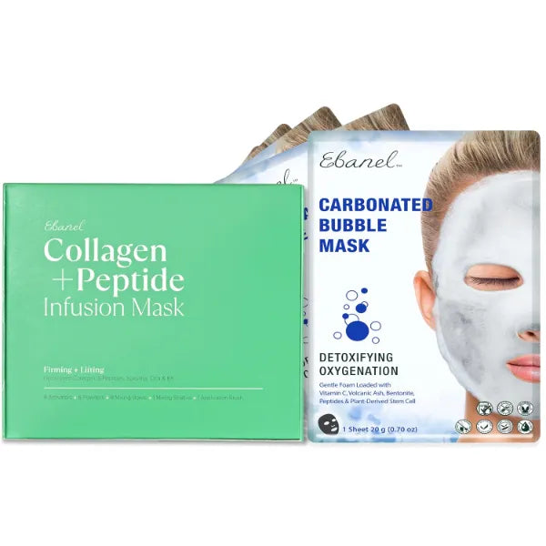 Ebanel Bundle of Carbonated Bubble Mask and Collagen Peptide Infusion Mask