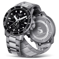 Tissot Mens Seastar 660/1000 Stainless Steel Casual Watch Grey , Silver