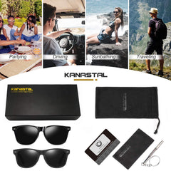 KANASTAL Polarized Sunglasses Men, Fashion Square Sun Glasses Women, Classic Shades for Womens, Driving Fishing Outdoor 100% UV400 Protection
