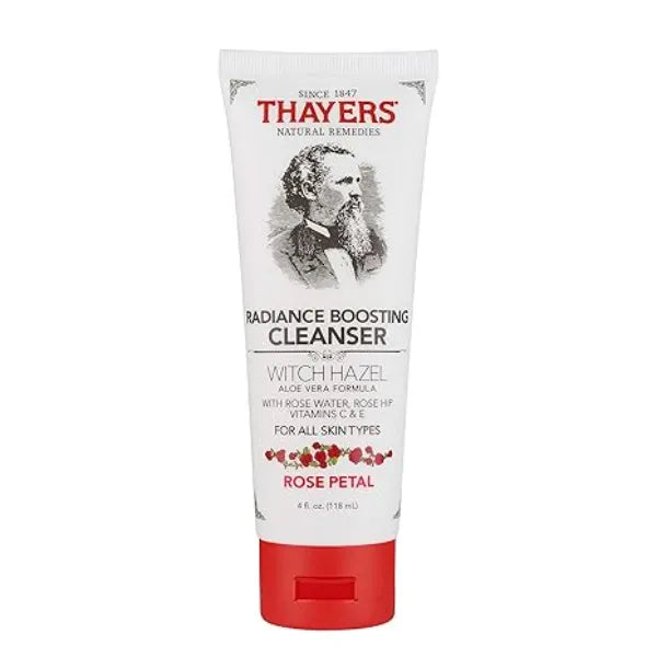 THAYERS Rose Petal Radiance Boosting Cleanser with Vitamin C and Vitamin E, 4 Ounces