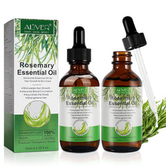 ALIVER Rosemary Oil for Hair Growth & Skin Care (4 Fl Oz), Organic Rosemary Essential Oils, Natural Rosemary Oil for Hair Loss Treatment, Stimulates Hair Growth, Scalp Massager, Aromatherapy