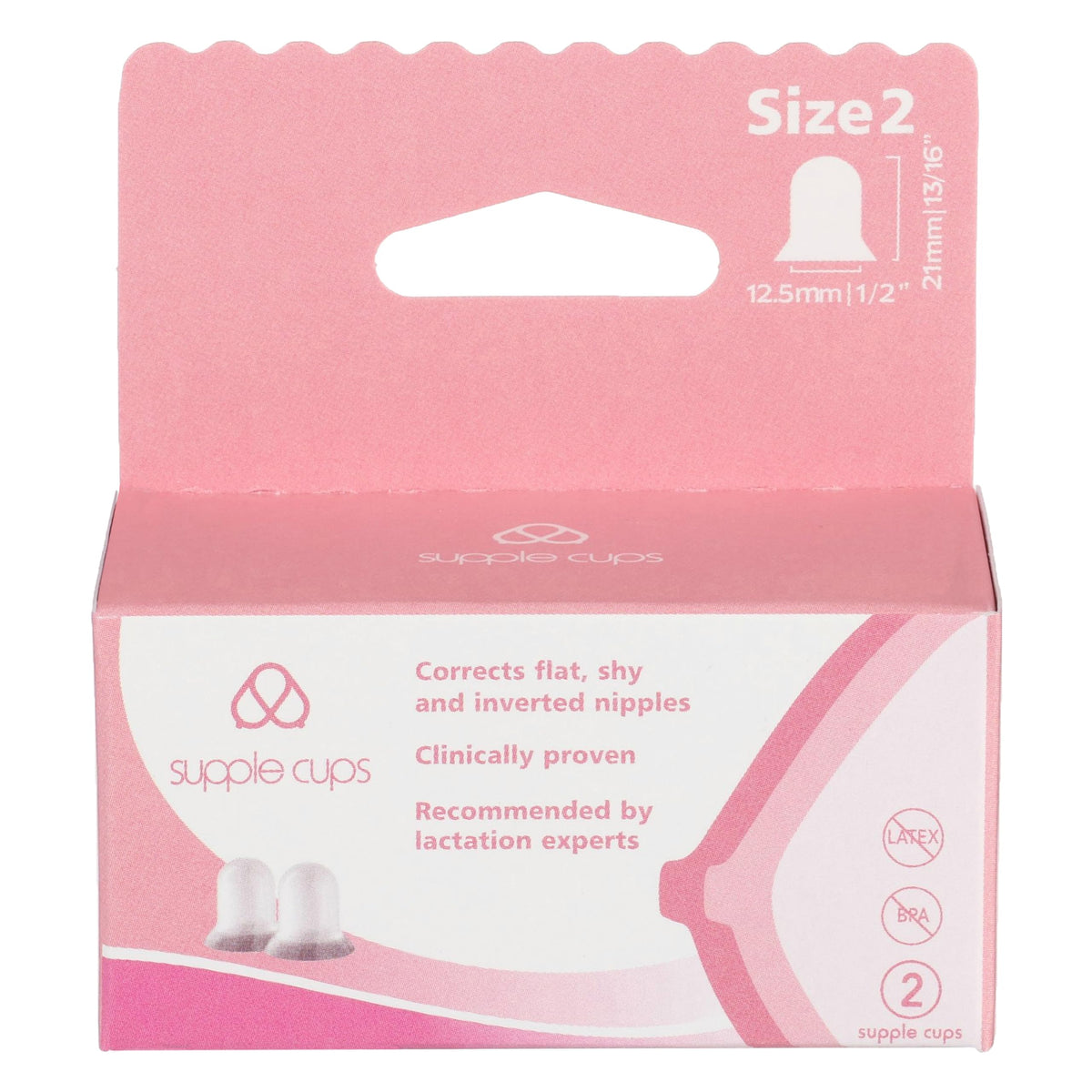 Supple Cups for flat, shy and inverted nipples (Size 2)