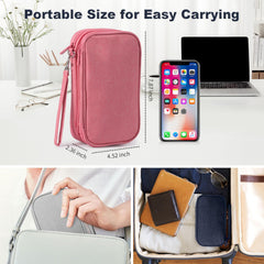 Kailund Cord Organizer Case 2 Layers Tech Bag with 11 Compartments, Waterproof Zipper Electronics Organizer Travel Case for Cord|Charger|Phone |Electronic Accessories - Grey