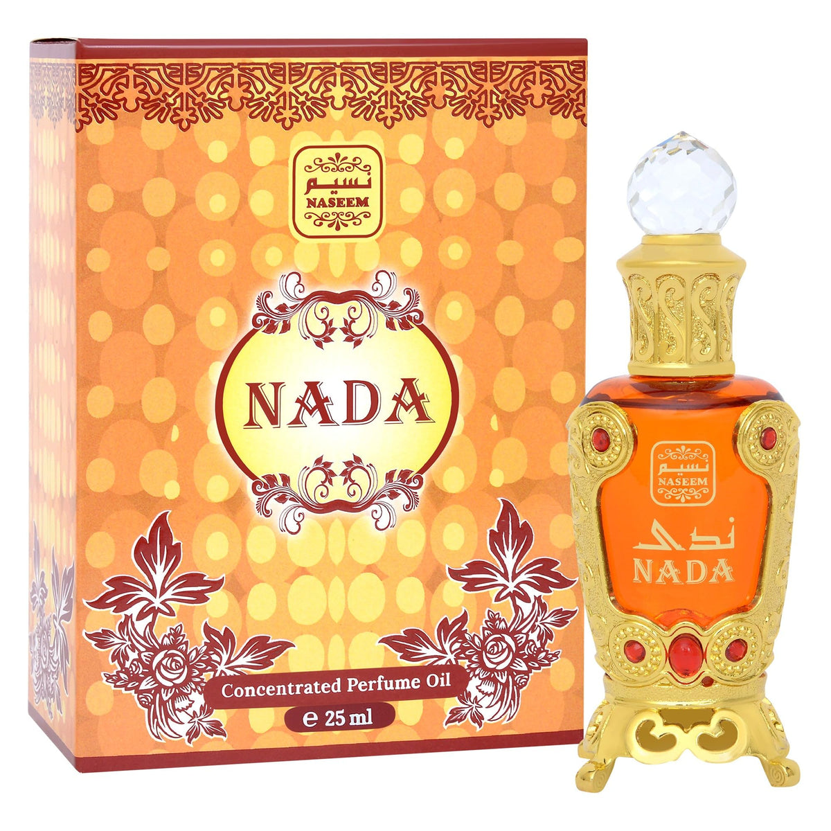 Naseem Nada Perfume Oil 25ml - Luxurious Floral, Vanilla Musk & Sandalwood Scent - Long-Lasting, Alcohol-Free Oil Perfume for All Occasions - for Fragrance Lovers