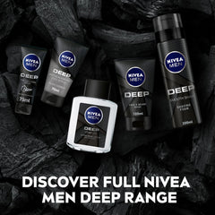 NIVEA MEN After Shave Lotion, DEEP Antibacterial Black Carbon Woody Scent, 100ml
