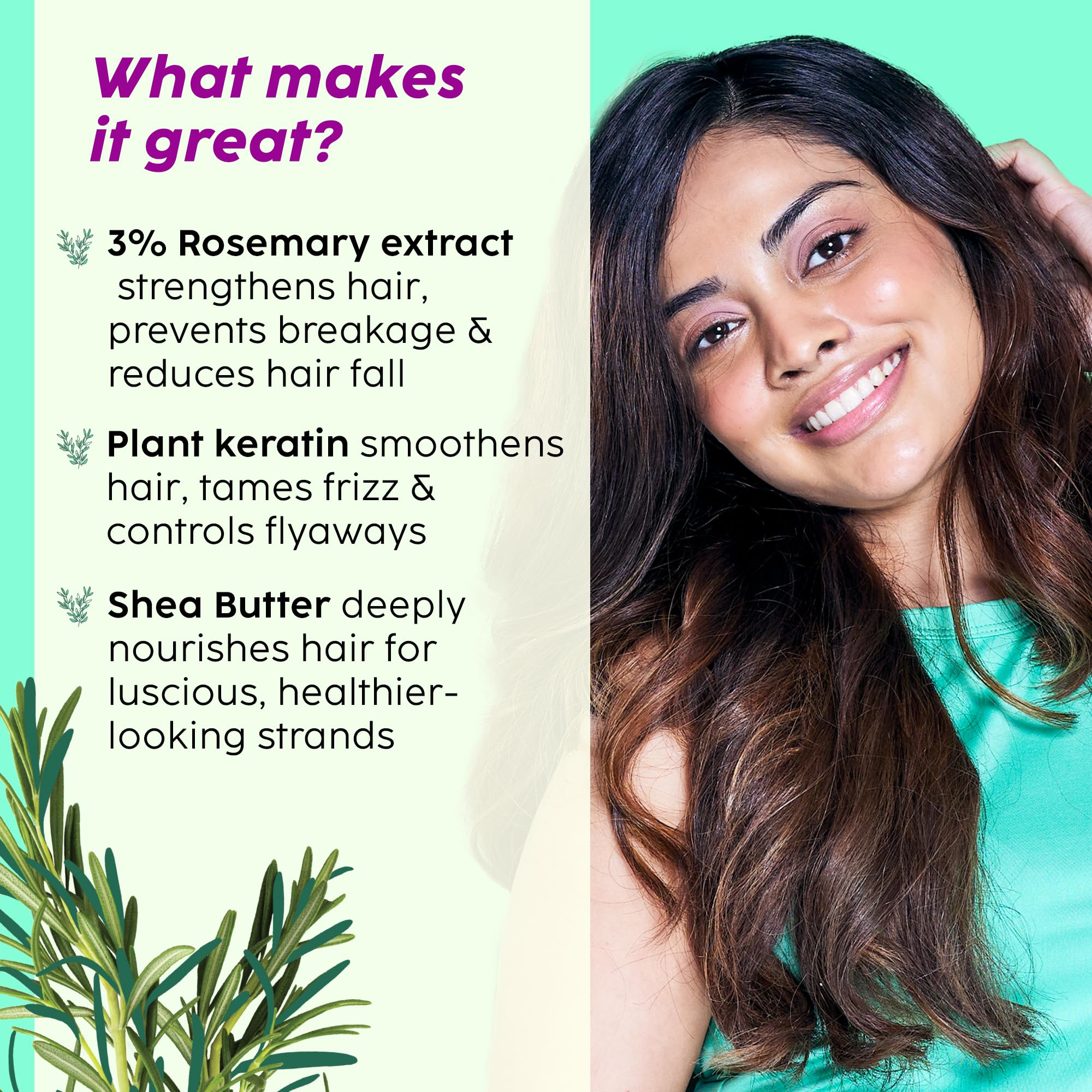 PLIX - THE PLANT FIX Rosemary Anti-Hair Fall Treatment Advanced Hair Mask With 3% Rosemary Extract, Ceramides & Plant Keratin | Hair Mask for Hair Fall Control | For Women & Men| 200g