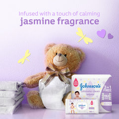Johnson's Baby No More Tears Ultimate Clean Wipes, 12 Packs of 48 wipes, 576 Wipes, Touch of Jasmine Notes, pH Balanced