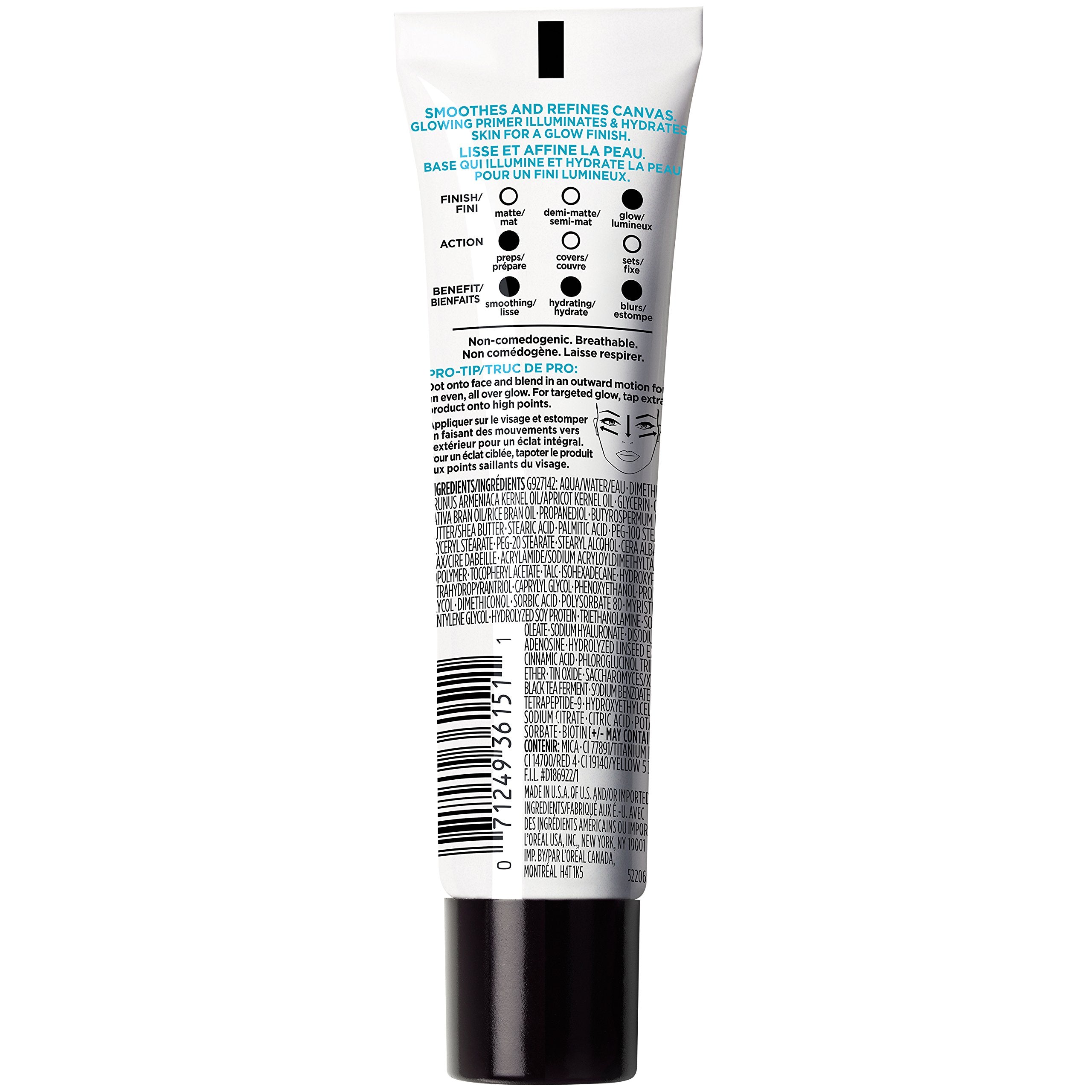 L’Oréal Paris L'Oreal Makeup Infallible Pro Glow-Lock Longwear Illuminating Face Primer, 1 Ounce