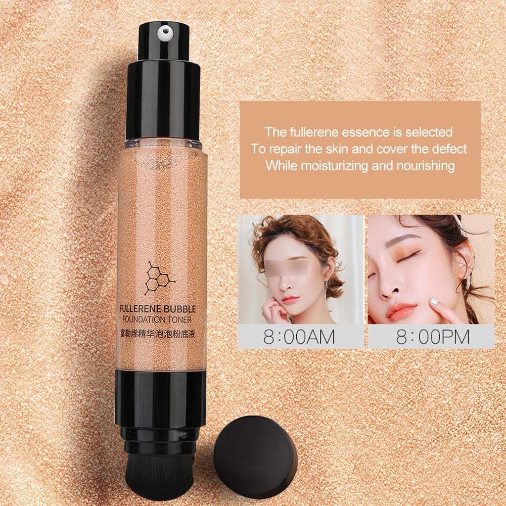 Foundation Makeup, Fullerene Bubble Moisturizing Makeup Primer Skin Brightening Concealer Make-Up Base Cosmetic Tool(Skin Color)