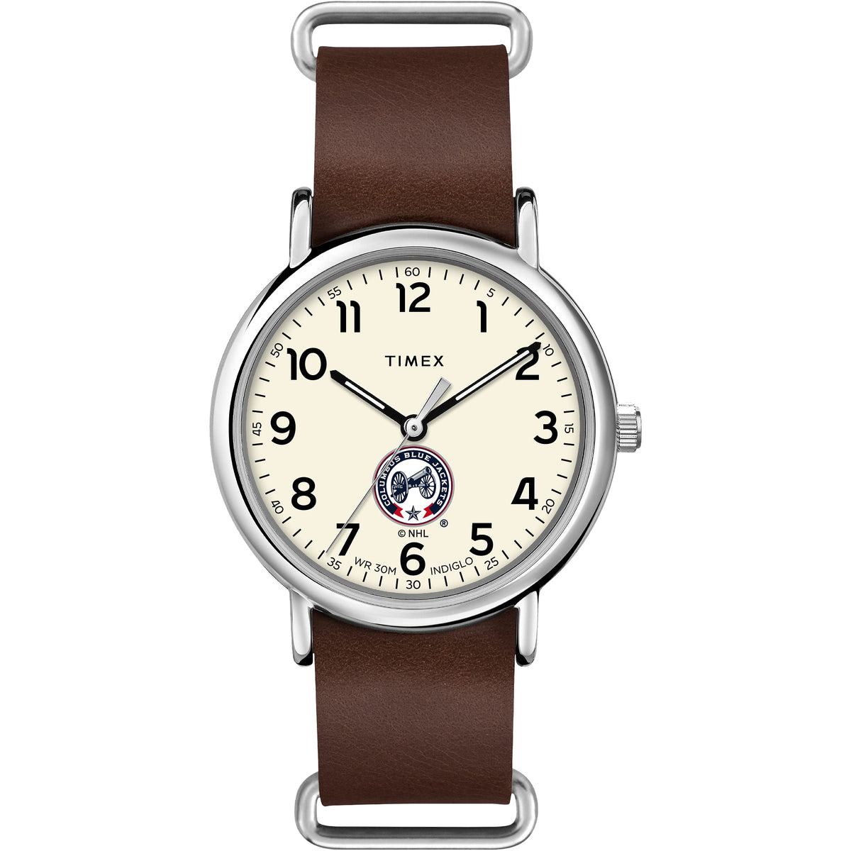 Timex Tribute Men's NHL Weekender 40mm Quartz Leather Strap - Columbus Blue Jackets