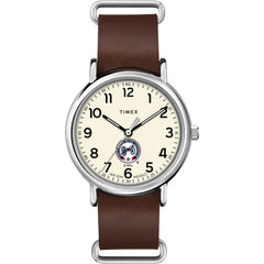 Timex Tribute Men's NHL Weekender 40mm Quartz Leather Strap - Columbus Blue Jackets