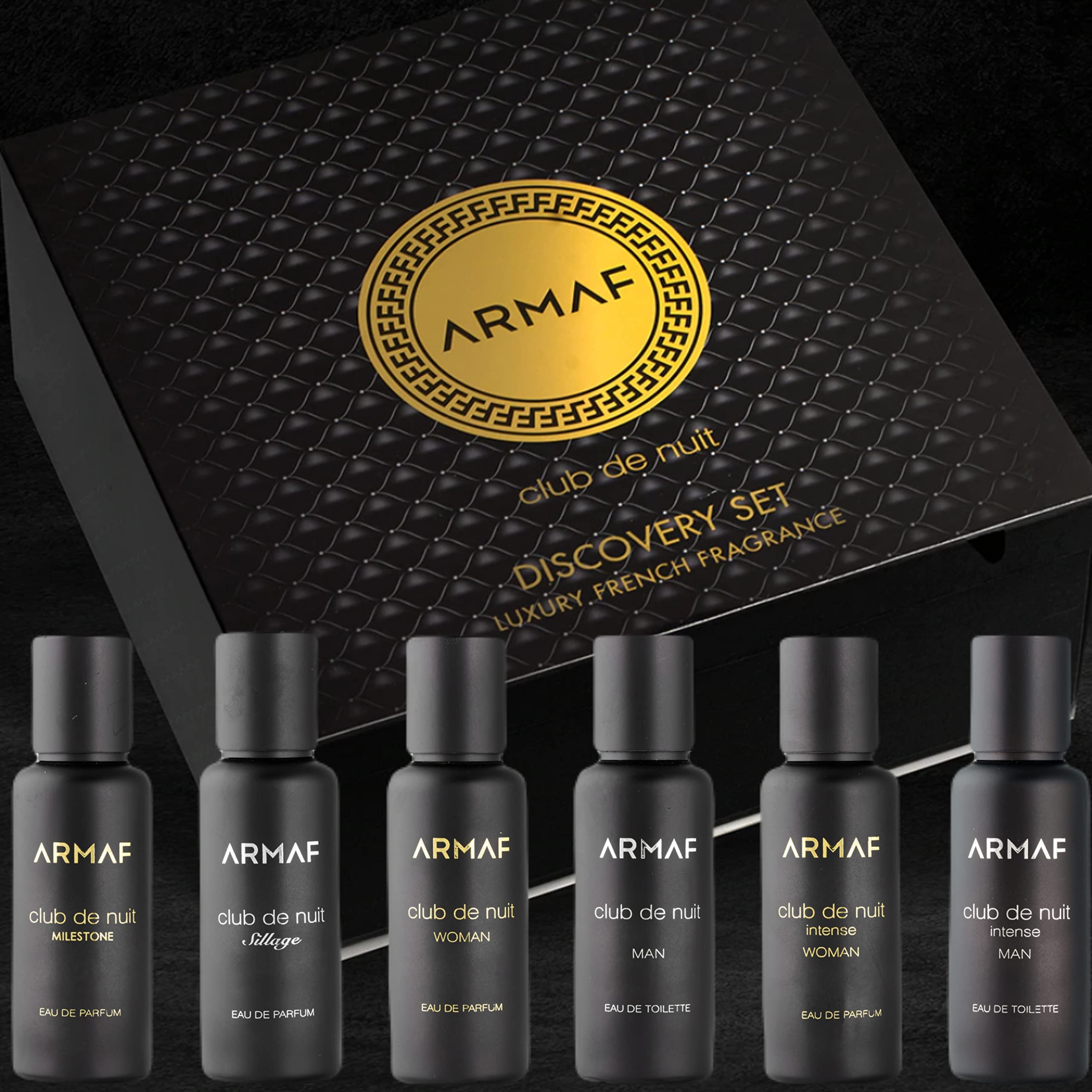 Armaf Perfume Club De Nuit Intense 30ml, Gift Set Pack of 6, Perfume for men, perfumes for women, Club De Nuit Intense Men & Women, Sillage, Milestone, fragrance, Giftset, Black