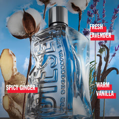 D by Diesel Refillable Eau de Toilette Spray for Everyone – Men and Women – Ginger Extract, Denim Cotton Accord, Vanilla Bourbon Extract, Lavender Heart, 3.4 Fl. Oz.