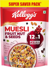 Kellogg's Muesli Fruit Nut & Seeds 750g | 12-in-1 Power Breakfast, Multigrain Breakfast Cereal