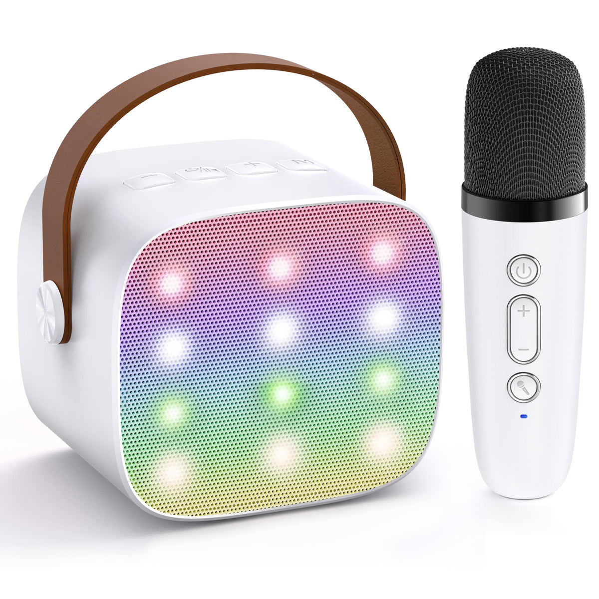 Karaoke Machine for Kids, Portable Bluetooth Speaker with Wireless Microphone for Kids, Toys Birthday Gifts for Boys 4, 5, 6, 7, 8, 9, 10 +Year Old (White), K1-L