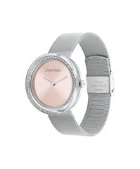 Calvin Klein TWISTED BEZEL Women's Watch, Analog - Silver / Pink