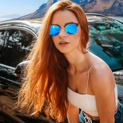Joopin Polarized Semi Rimless Sunglasses Men Women, Classic Half Frame Sun Glasses UV Protection