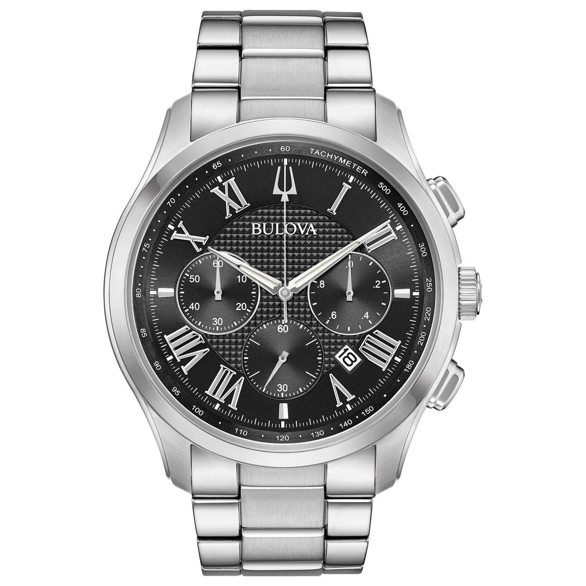 Bulova Men's Wilton - 97B169 - Stainless Steel/Black Dial