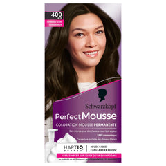 Schwarzkopf Leitz Perfect Mousse Hair Dye - Permanent Foam, Ammonia-Free, 98% Natural Ingredients - Espresso Frosted 400