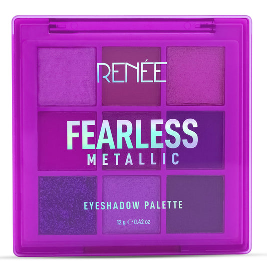 RENEE Fearless Eyeshadow Palettes – Metallic 12gm, Vibrant Shades, Long Lasting, Non Creasing, Easy-to-blend & Build Up For Eye-catching Transition From An Office To Glamorous Smoky Eye