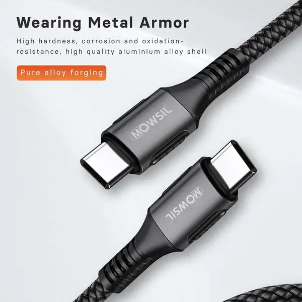 Mowsil USB-C to USB-C PD Cable (2m), 100W fast Charging Data transferring