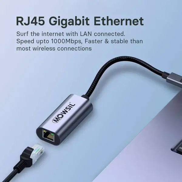 Mowsil USB-C to RJ45 Lan Gigabit Adapter