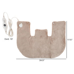 Bluestone Electric Heating Pad with 3 Settings and Auto Shut-Off, Neck and Shoulder Warmer - Tan