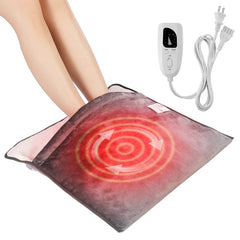 SKYSHALO Electric Foot Heating Pad - Cozy Flannel Warmer with Timer & 6 Heat Settings, Large Washable Mat