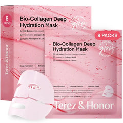 TEREZ & HONOR Korean Collagen Mask & Eye Patch Collection – Hydrogel Face Masks for Deep Hydration, Firming, Glow, Elasticity & Under-Eye Care