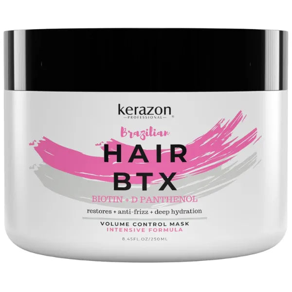 Kerazon Professional Intensive Brazilian Hair BTX Smoothing Treatment For All Hair Types, Thermal Activated Hair Mask Damaged Hair and Long Lasting Volume And Frizz Control