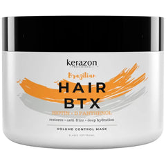 Kerazon Professional Brazilian Hair BTX Treatment Mask provides repair for damaged, dry, smoothing, deep conditioning and hydration, nutrition, shine, softness, volume control and smoothness.