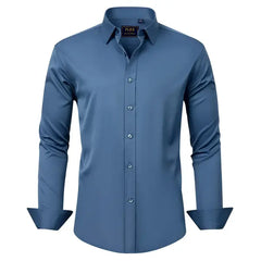 Alimens & Gentle Mens Long Sleeve Button Up Shirt Formal Dress Shirts Regular Fit