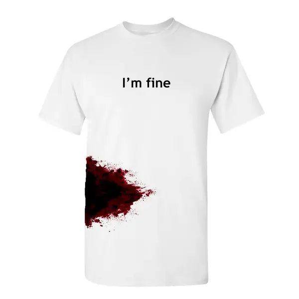 I'm Fine Men's Funny Novelty Graphic Halloween Zombie T Shirt