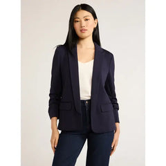 Scoop Women's and Women's Plus Relaxed Scuba Knit Stretch Blazer with Scrunch Sleeves