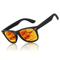 LINVO Classic Retro Polarized Black Sunglasses for Men Women Fishing Driving Hiking