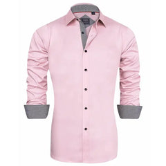Alimens & Gentle Mens Stretch Cotton Business Shirt Long Sleeve Wrinkle-Free Dress Shirt