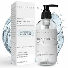 Asterwood Hyaluronic Acid Serum for Face Plumping, Anti Aging, Hydrating Fragrance Free
