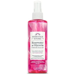 HERITAGE STORE Rosewater & Glycerin Hydrating Facial Mist Dry Combination Skin Care Rose Water Spray w/Vegetable Glycerine, Made Without Dyes or Alcohol, Hypoallergenic, Vegan