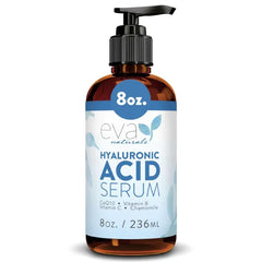 Eva Naturals Hyaluronic Acid Serum for Face – Pure Facial Gel with Natural Moisturizing Factors + HA – Anti-Aging Face Serum for Wrinkles, Fine Lines, Dry Skin, Lifted Glow