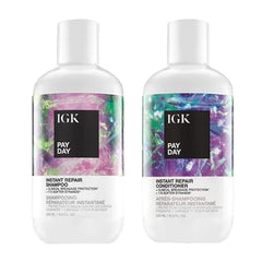 IGK Pay Day Instant Repair Shampoo and Conditioner Set  Bond-Building + Damage Repair  Vegan