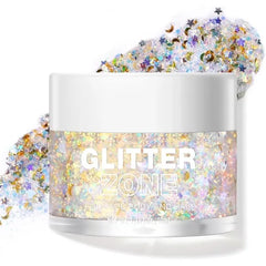 LANGMANNI Holographic Body Glitter Gel for Body, Face, Hair and Lip.Color Changing Glitter Gel Under Light.