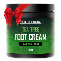 Viking Revolution Tea Tree Foot Cream for Dry Cracked Heels - Foot Balm For Cracked Feet - Dry Feet Repairing Cream with Aloe Vera and Mint