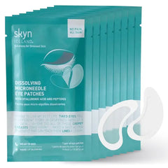 Skyn ICELAND Dissolving Microneedle Under Eye Patches with 39% Hyaluronic Acid and Peptides, No Slip Overnight Eye Mask for Fine Lines, Wrinkles and Hydration, Vegan For All Skin Types
